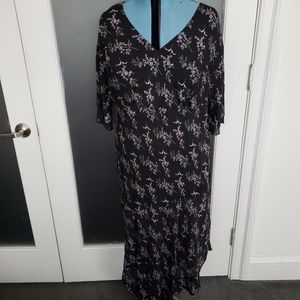 Long Lane Bryant black floral dress